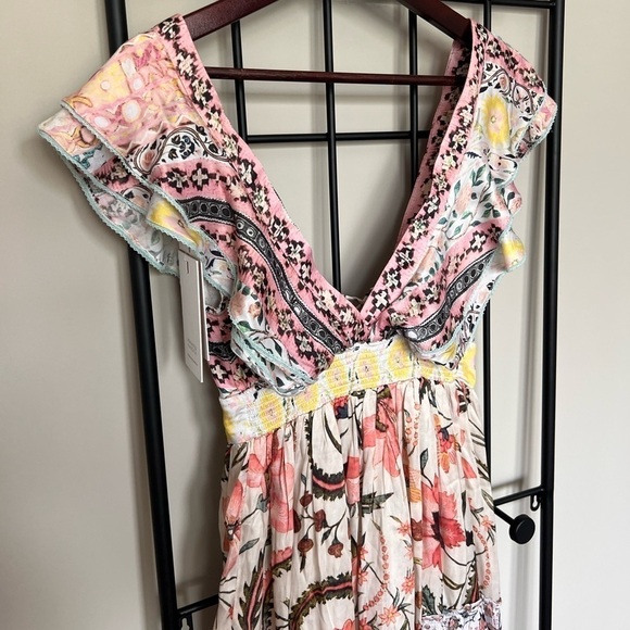 Hemant & Nandita Sakura Multicolor Printed Maxi Dress Sz XS - Picture 7 of 15